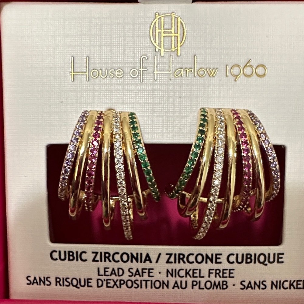 House of Harlow 1960 Multicolor Cubic Zirconia Earrings